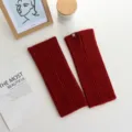 Rode gebreide gespleten beenwarmers gezellige winter wol manchetten minimalistisch detail - 27*10cm / Rood