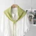 Châle tricoté triangulaire style coréen pour femmes, accessoire décoratif chic et polyvalent. - Vert