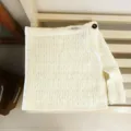 Grobstrick Wickelrock Schal vielseitig kombinierbare elegante Damen Strickmode creme - Unterteile / Einheitsgröße / Weiß