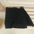 Schwarzer Zopfstrick Wickelrock vielseitiger Schal Lagenlook Hüftschurz Modestück Damen - Unterteile / Einheitsgröße / Schwarz