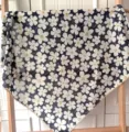 Foulard carre imprime floral retro en coton foulard elegant pour accessoire de femme - Taille unique / 19#-Style Floral Jaune Blanc Bleu Foncé