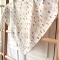 Carré de soie en coton pour femme, imprimé lapin et tulipe mignon, foulard rétro pour l'automne - Taille unique / 05#-Style Floral Lapin Blanc