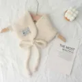 Collo peluche stile coreano caldo inverno carina cravatta copricollo accessorio moda - Taglia unica / Bianco
