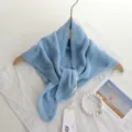 Blue knitted hollow shoulder scarf for women, versatile spring autumn shawl neckerchief. - 100x40cm / Blue