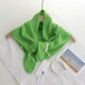 Spring green knitted hollow shoulder cape versatile chic fashion scarf outer wear shawl - 100x40cm / Green