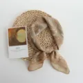 Korean style stylish vintage paisley small square scarf breathable casual neckerchief for women - 55x55cm / Earth Yellow