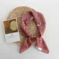 Vintage paisley printed square scarf for women, lightweight breathable neckerchief or hair band. - 55x55cm / Brick Red