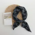 Floral print square scarf women lightweight silk feel neck scarf fashion bandana travel accessory - Large Floral / 60*60cm