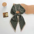 Elegant green polka dot paisley long silk scarf versatile neck accessory for women daily wear - 08#-Green Paisley