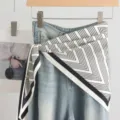 Black and white striped triangle scarf, elegant twill silk neckerchief for office women. - 06#-White Stripe