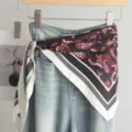 Κομψό vintage τριγωνικό μαντήλι paisley, ρετρό μεταξωτό φουλάρι, αξεσουάρ μέσης μόδας. - 140*65cm / 25#-Μαύρο Λαχούρι