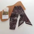 Vintage paisley λεπτό μαντήλι για γυναίκες, κομψή μακριά κορδέλα μαλλιών και αξεσουάρ. - 144*7cm / Καφέ