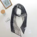 Chic μαύρο λευκό paisley skinny φουλάρι γυναίκας, κομψή μακριά κορδέλα λαιμού και αξεσουάρ. - 185*19cm / Μαύρο πέισλι