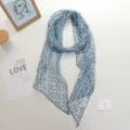 Μπλε paisley στάμπα μακρύ στενό μαντήλι, κομψή λεπτομέρεια κορδέλας λαιμού ή μέσης αξεσουάρ. - 185*19cm / Μπλε λαχούρι