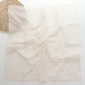 Französisches Vintage-Punkte-Baumwoll-Quadratuch für Damen, schick, Frühling, Sommer, Kopftuch - Beige