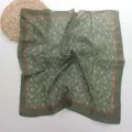 Groene paisley zijde vierkante sjaal retro bloemen dunne halsdoek voor vrouwen mode. - 04#-Groen