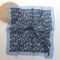 Retro paisley print vierkante sjaal, zachte dunne zijden halsdoek haarband voor dames zomer. - 05#-Blauw