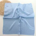 Light blue polka dot imitation silk square scarf for women chic hair band neckerchief - 03#-Blue Wave