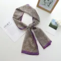 Foulard skinny elegant pour femme a motif cachemire, leger et chic en violet pour l'ete. - 142*34cm / 01#-Taille Violette