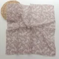 Panuelo cuadrado de lino algodon estampado paisley retro mujer elegante cuello ligero - 02#-Beige Café Paisley / 58*58cm