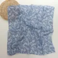 Pañuelo cuadrado azul con estampado Paisley mujer versátil algodón seda moda bufanda - 03#-Azul Paisley / 58*58cm