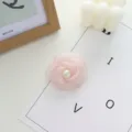Pink fabric camellia flower brooch detail, elegant pearl center, sweet style accessory. - 11#-Pink Flower Decoration