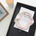 Floral silk scarf for women with magnetic buckle and pearl pendant fashion decorative neck wrap - 51*4cm / Pink