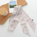 Blumen Bandana Schal Süßer Langer Hals Schal Kariertes Haarband Sommer Süßes Haar-Accessoire - Rosalila Schal