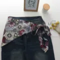 Γυναικεία φούστα μαντήλι μέσης με μοτίβο paisley τζιν στρώση για άνοιξη καλοκαίρι - Ένα μέγεθος / Bottoms / Λουλούδι (14#)