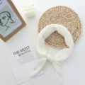Pleated white square scarf for women, elegant faux silk small neckerchief for daily wear. - 70x70cm / White