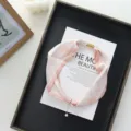 Chic floral print silk scarf with magnetic clasp and pearl pendant for women fashion. - 51*4cm / Pink