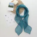 Elegant solid teal long scarf and ribbon for women, versatile and chic neck accessory. - 184*12cm / Teal