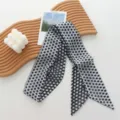 Retro black and white polka dot long scarf women versatile neckerchief fashion hair band twilly - 06#-Black Polka Dot Scarf