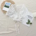 White lace triangle scarf layered decorative waist tie sweet floral lace accessory for women - One Size / 07#-Arc Line