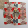 Carré de soie artificielle à imprimé géométrique, foulard rétro polyvalent pour cheveux. - Géométrique Coloré
