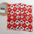 Foulard carre en soie artificielle, motif de cheval pixel diamant rouge et blanc, chic. - Cheval Rouge Blanc