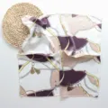 Foulard carré en soie artificielle avec motif chic de chaîne et ceinture pour cou et cheveux. - Chaîne Noir Violet