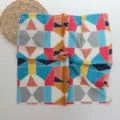 Foulard carré imitation soie imprimé géométrique bandeau cheveux foulard élégant femme - Géométrique Coloré