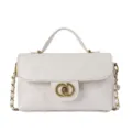 White Quilted Chain Crossbody Bag Classic Top Handle Small Square Handbag Variant - White