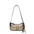 Vintage Wildleder Umhängetasche für Damen, Retro Kontrast Farbe lässige Tasche mit Schnalle. - Ohne Anhänger / Aprikose Wildleder