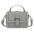 Bolso cruzado gris para mujer, elegante bolso cuadrado pequeño con costuras. - L / Verde
