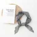 Japanese vintage floral lace triangle scarf for women, chic stylish decorative hair band. - 96*35cm / Gray