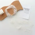 White floral lace ribbon necklace detail shot, delicate embroidery choker for women and girls. - 180*4.5cm / White