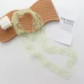 Green floral embroidered lace choker scarf elegant ribbon narrow scarf neck accessory for women - 180*4.5cm / 02#-Green