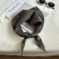 Panuelo triangular de rami liso gris oscuro, ligero y transpirable para el cuello primavera otono. - 100x28cm / 06#-Gris