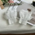 Weiße spitze falsche ärmel und manschetten für frauen, süßer stil blumen handgelenk deko. - Einheitsgröße / Gestreifte Weiße Spitze