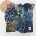 Floral oil painting style cotton square scarf, versatile hair band and neck accessory. - 64*64cm / Blue