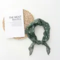 Retro green floral lace triangle scarf women literary versatile headwear hair band decorative - 96*35cm / Green