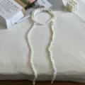 Handmade crochet white ribbon scarf sweet cool hot girl neckband japanese style accessory new - White