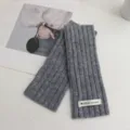 Cozy grey knitted fingerless gloves, 100% pure wool winter warm wrist warmers for daily wear. - 24*9 / 05#-Grey